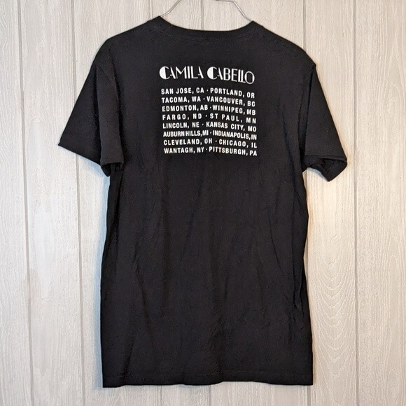 Camila Cabeilo Black Double Sided Graphic Tee The Thread Shop EUC SZ M - Picture 2 of 5